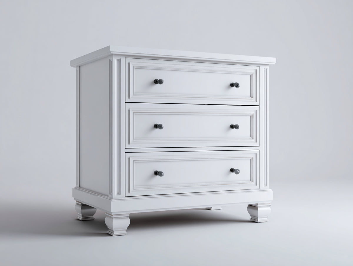 Commode - Bois - 90x45x85 cm - Blanc - Classique