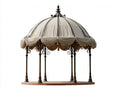 Tonnelle de jardin - Métal-Textile - 360x360x330 cm - Crème-Bronze - Style victorien