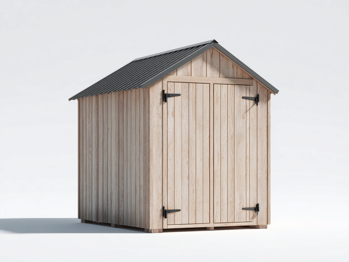 Abri de jardin - Bois - 205x165x225 cm - Bois clair-Anthracite - Rustique