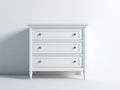 Commode - Bois - 88 x 43 x 90 cm - Blanc - Style classique