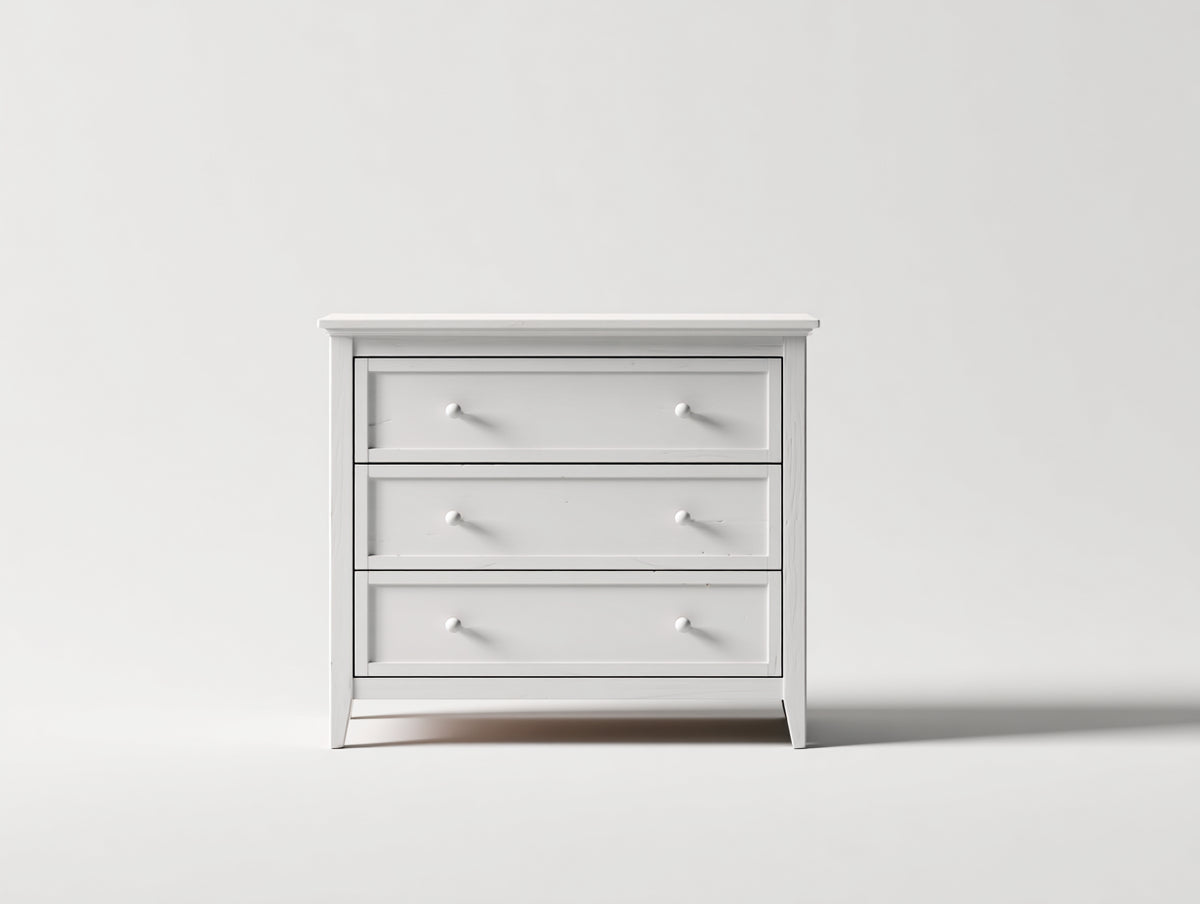 Commode - Bois - 85 x 42 x 82 cm - Blanc - Style classique