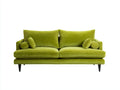 Canapé 2 places - velours côtelé - 185x90x84 cm - vert olive - style moderne