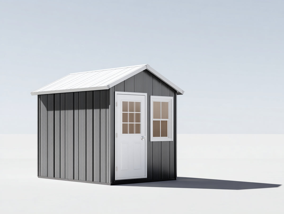 Abri de jardin - Métal - 210x170x220 cm - Anthracite-Blanc - Moderne
