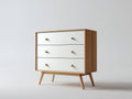 Commode - Bois - 80x40x85 cm - Blanc-Bois naturel - Scandinave