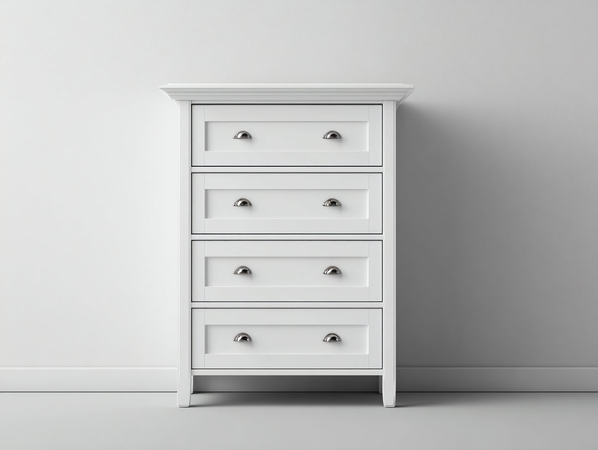Commode - Bois - 70x40x90 cm - Blanc - Classique